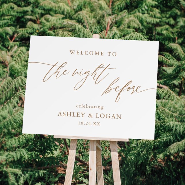 Gold The Night Before Rehearsal Dinner Welcome  Foam Board (Creator Uploaded)