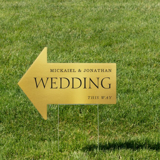 GOLD This Way to Wedding Direction  Sign (Insitu)