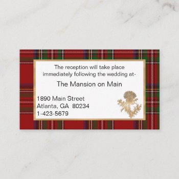 Gold Thistle Royal Stewart Wedding Reception Place Card by Everythingplaid at Zazzle