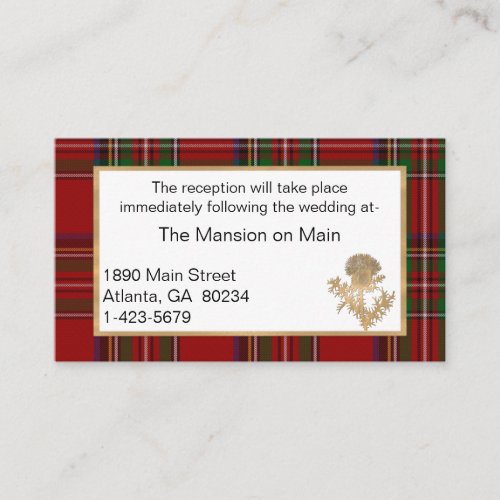 Gold Thistle Royal Stewart Wedding Reception Place Card