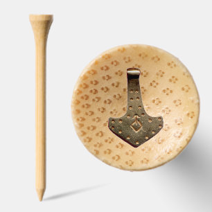 Gold Thor Hammer bamboo golf tee top