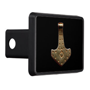 Gold Thor Hammer black hitch cover receiver
