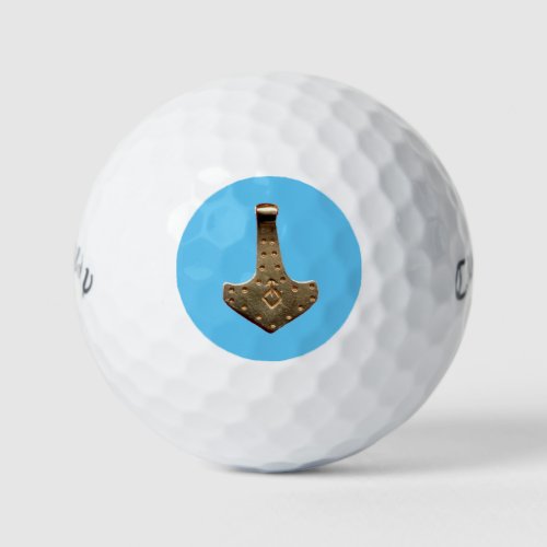 Gold Thor Hammer blue Callaway golf balls 12 pk