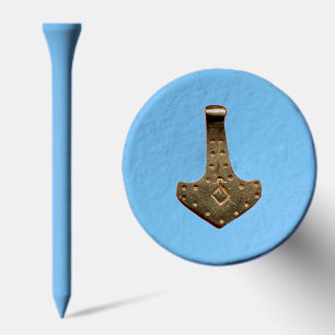 Gold Thor Hammer blue golf tee top