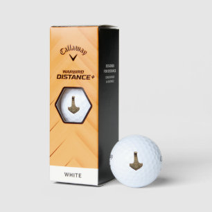 Gold Thor Hammer Callaway golf balls 3 pk