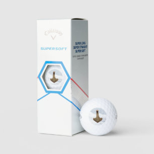 Gold Thor Hammer Callaway Soft golf balls 3 pk