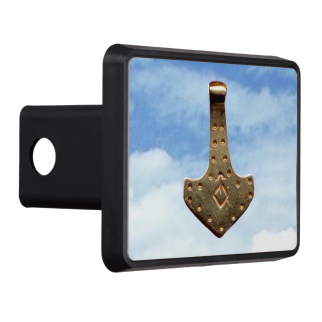 Gold Thor Hammer clouds hitch cover receiver (Right)