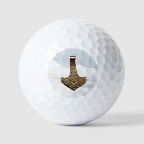 Gold Thor Hammer clouds value golf balls 12 pk