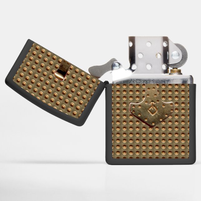 Gold Thor Hammer Gold Indent Zippo Lighter (Opened)