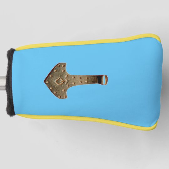 Gold Thor Hammer golf club putter cover