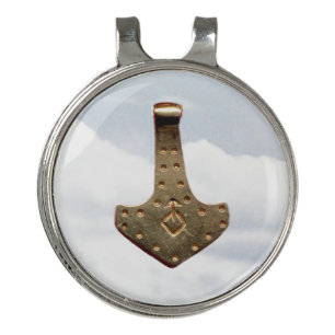 Gold Thor Hammer hat clip