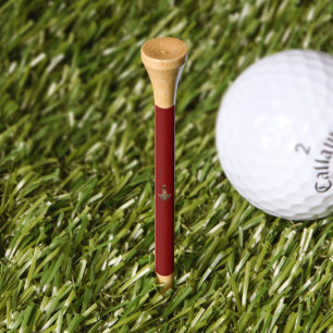 Gold Thor Hammer red bamboo golf tee