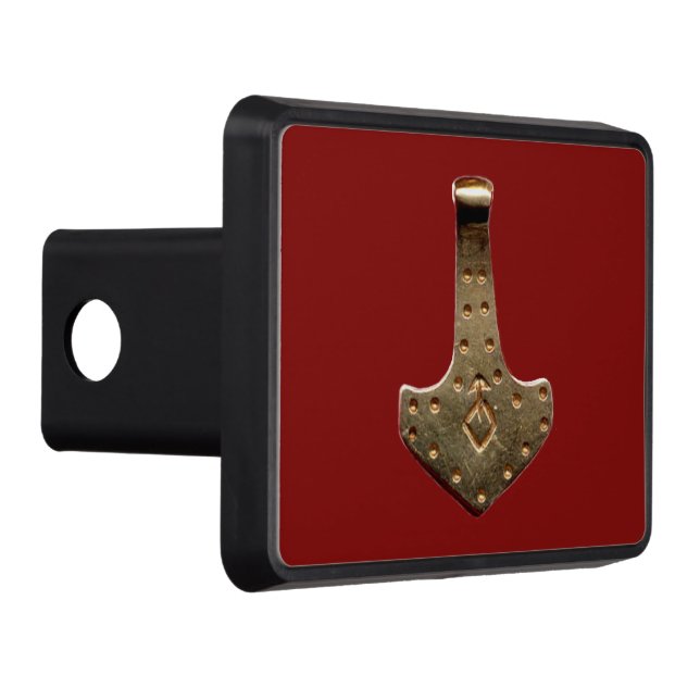 Gold Thor Hammer red hitch cover receiver (Right)