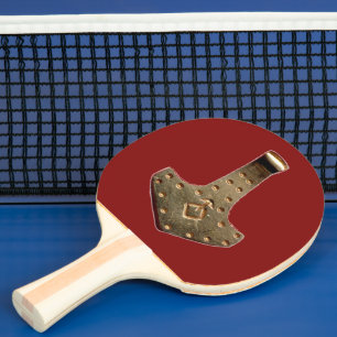 Gold Thor Hammer red ping pong paddle