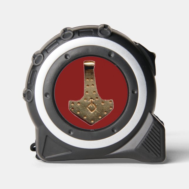 Gold Thor Hammer red tape measure (Front)