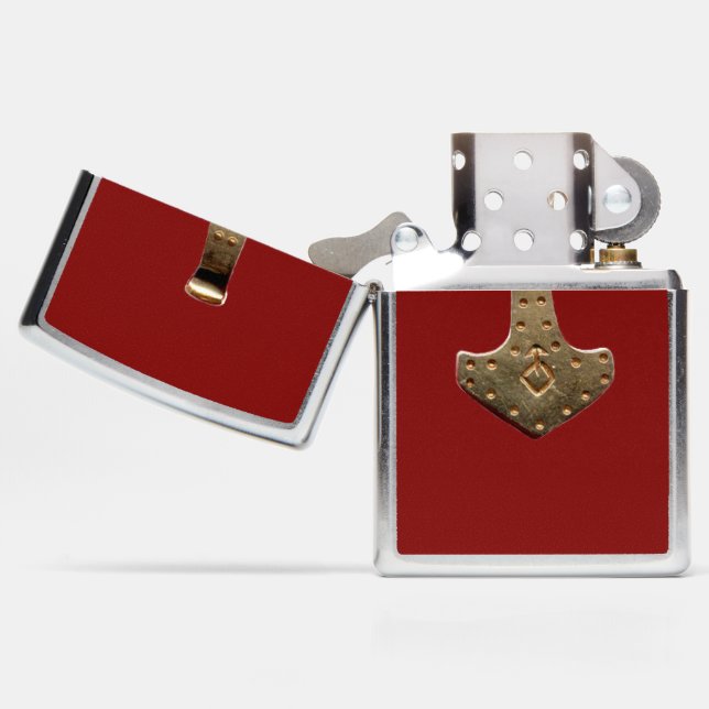Gold Thor Hammer red Zippo Lighter | Zazzle