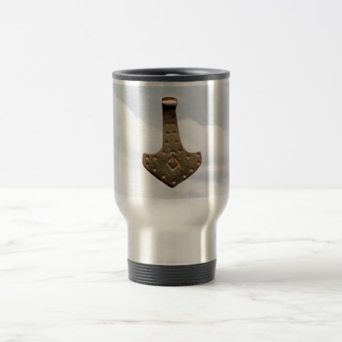 Gold Thor Hammer travel mug