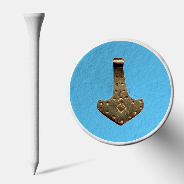 Gold Thor Hammer white blue golf tee top (Combo)