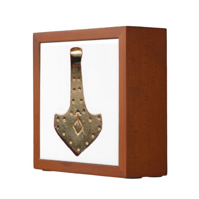 Gold Thor Hammer white desk organizer (Right)