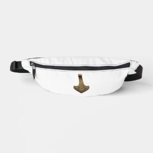 Gold Thor Hammer white fanny pack