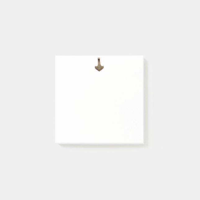 Gold Thor Hammer white note pads (Front)