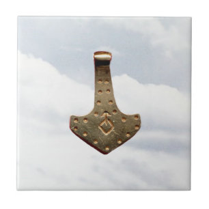 Gold Thor's Hammer clouds small tile