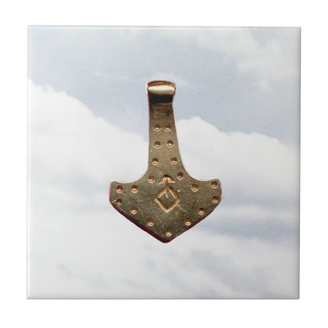 Gold Thor's Hammer clouds small tile (Front)