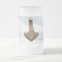 Gold Thor's Hammer frosted mug