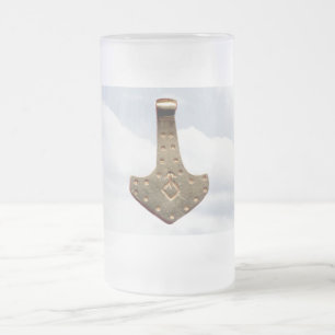 Gold Thor's Hammer frosted mug