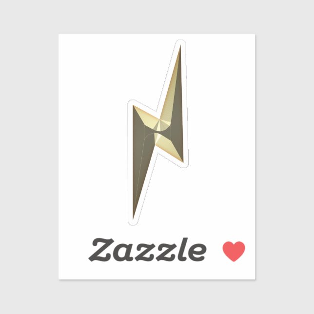 Gold thunder lightning modern fun cool sticker (Sheet)