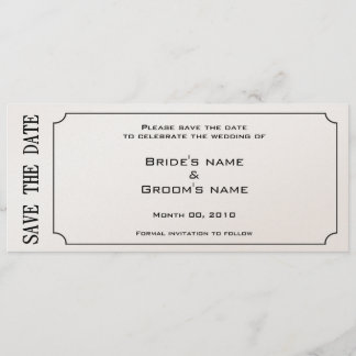 Gold Ticket Save the Date Invitations