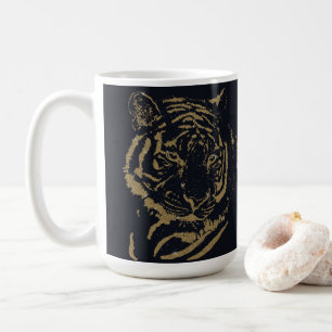 Gold Tiger Black Design Coffee Mug