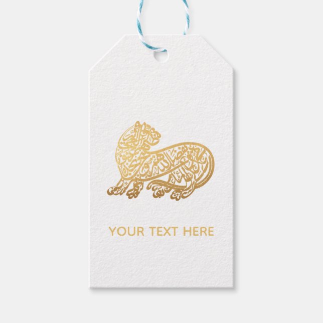 Gold Tiger  Minimal Simple  Gift Tags (Front)