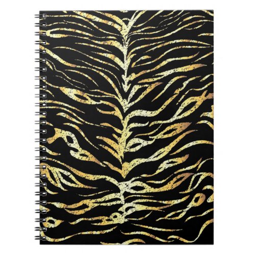 Gold tiger stripes design notebook