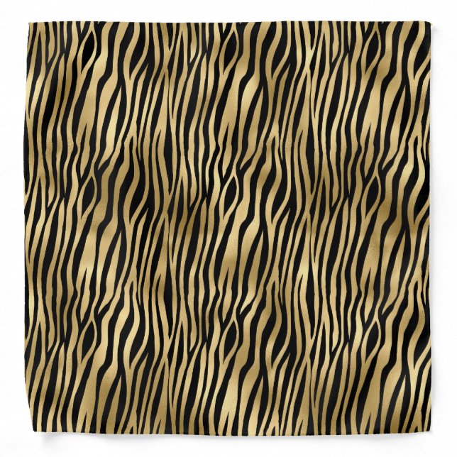 Gold Tiger Stripes Fur Bandana (Front)