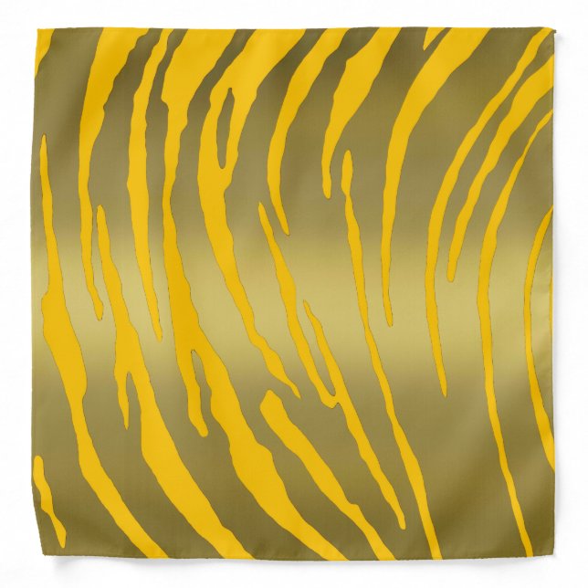 Gold Tiger Stripes Yellow Bandana (Front)
