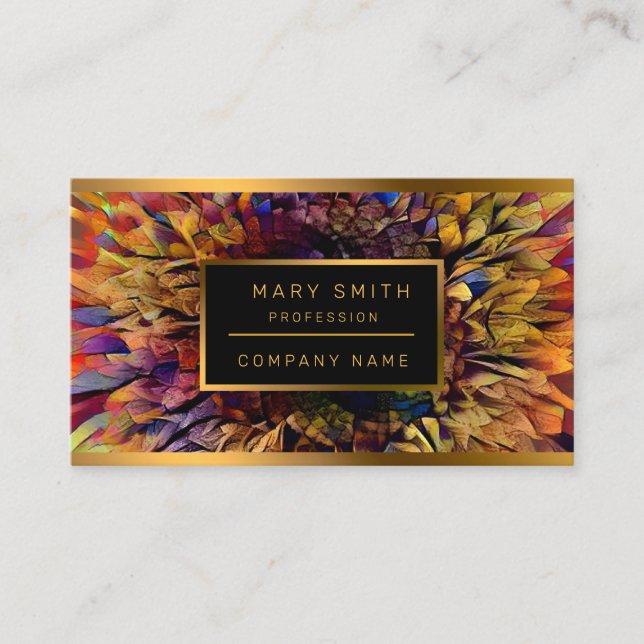 Gold Tiger Sunflower Elegant Collection Business Card (Front)