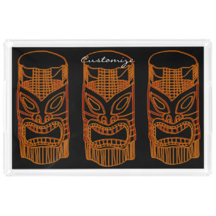 Gold Tiki Sculpture Thunder_Cove Acrylic Tray