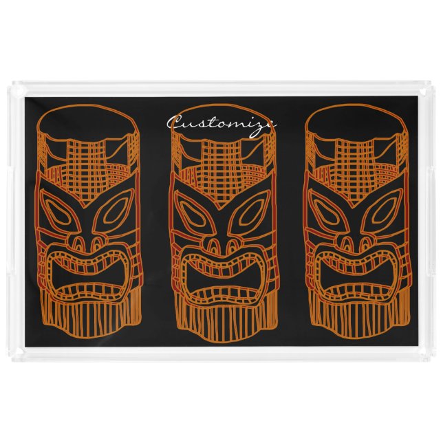 Gold Tiki Sculpture Thunder_Cove Acrylic Tray (Front)