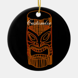 Gold Tiki Sculpture Thunder_Cove Ceramic Ornament