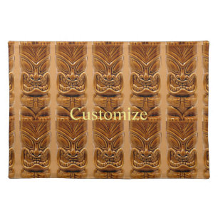 Gold Tiki Sculpture Thunder_Cove  Cloth Placemat