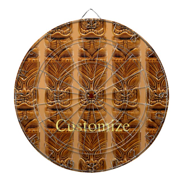 Gold Tiki Sculpture Thunder_Cove  Dart Board (Front)