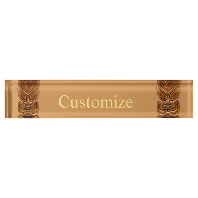 Gold Tiki Sculpture Thunder_Cove Desk Name Plate (Front)