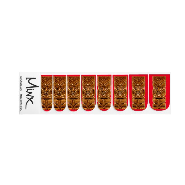 Gold Tiki Sculpture Thunder_Cove  Minx Nail Art (Left Hand)
