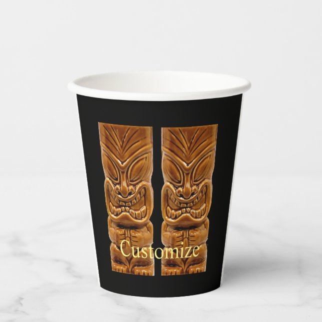 Gold Tiki Sculpture Thunder_Cove Paper Cups (Front)