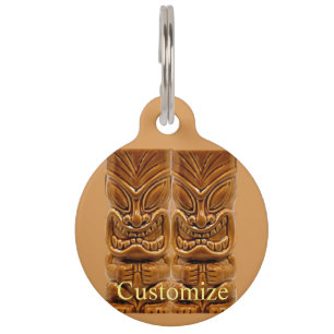 Gold Tiki Sculpture Thunder_Cove Pet ID Tag