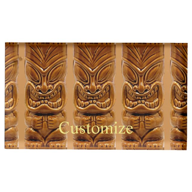 Gold Tiki Sculpture Thunder_Cove Place Card Holder (Front)