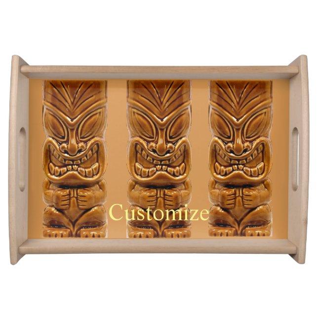 Gold Tiki Sculpture Thunder_Cove Serving Tray (Front)