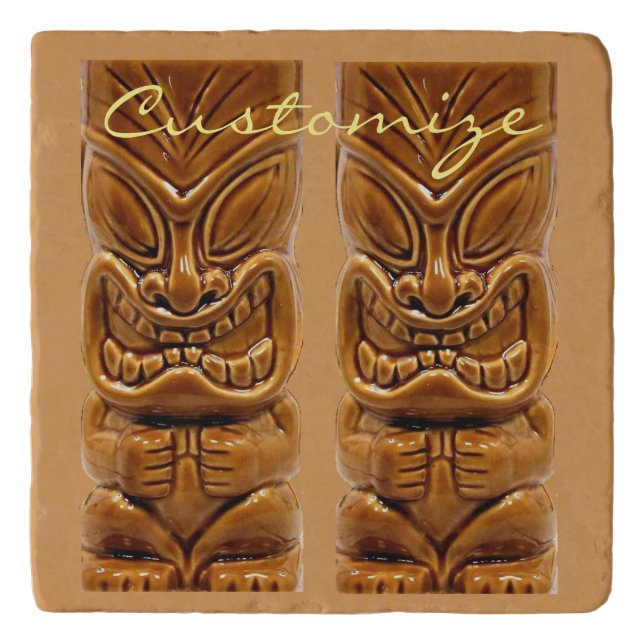 Gold Tiki Sculpture Thunder_Cove  Trivet (Front)