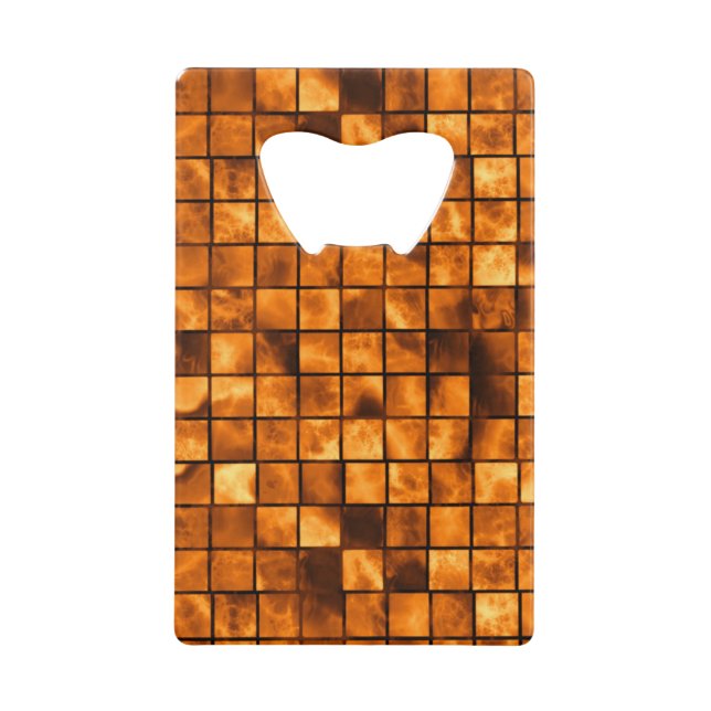 Gold Tiles Pattern Credit Card Bottle Opener (Front)